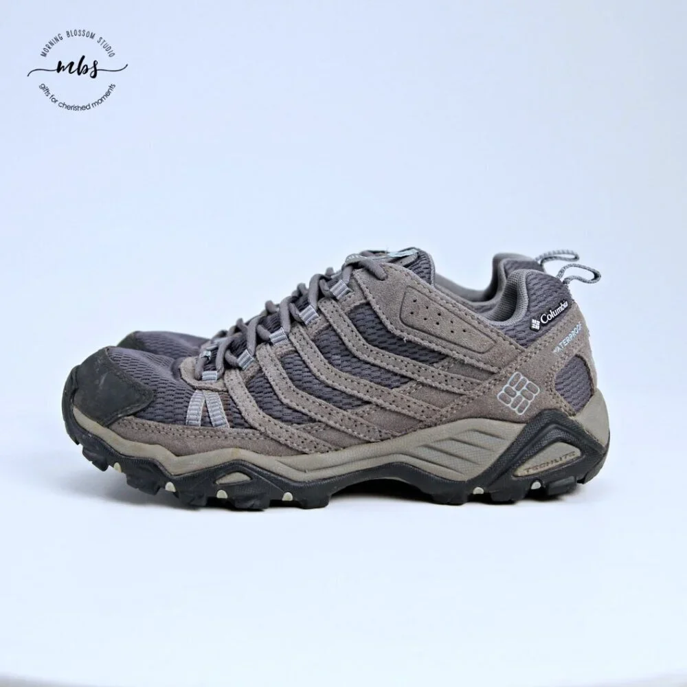Columbia Armitage Lane‎ Waterproof Hiking Shoes Gray Blue Women 8.5